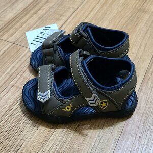 Kids Sandals – Blue & Brown Multi‑Strap, Size 4